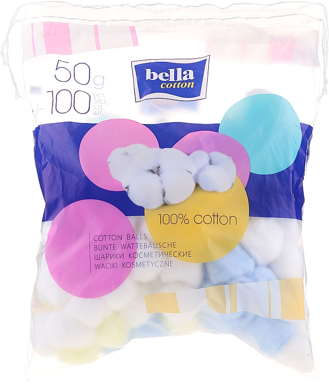 Bunte Wattebäusche 100 St. - Bella Cotton Balls — Bild N1