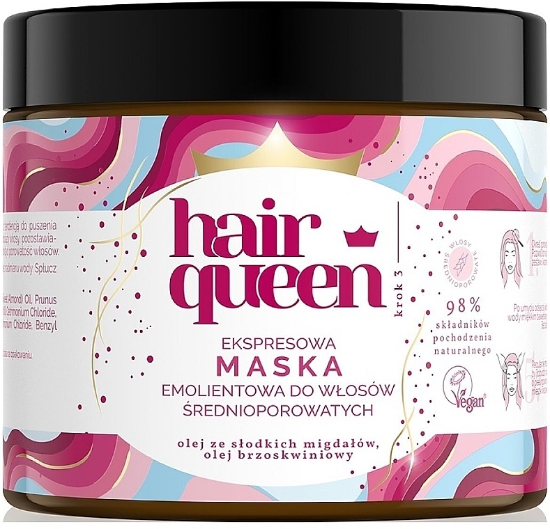 Haarmaske mit mittlerer Porosität - Only Bio Hair Queen — Bild N1