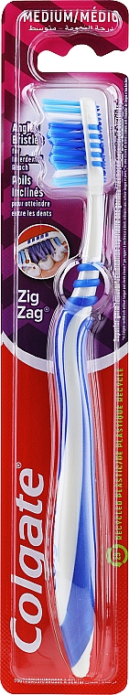 Zahnbürste Zickzack mittel blau-weiß - Colgate Zig Zag Plus Medium Toothbrush — Bild N1