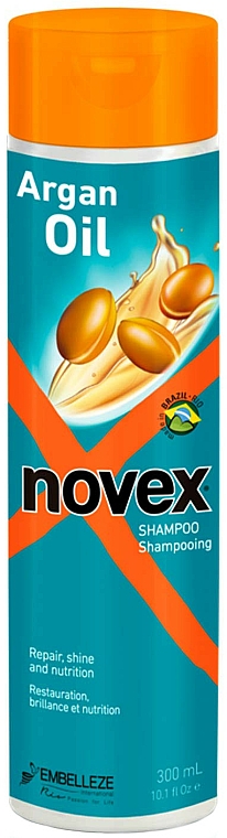 Feuchtigkeitsspendendes, regenerierendes Shampoo für lockiges, strapaziertes Haar mit Arganöl - Novex Argan Oil Shine and Repair Shampoo — Bild N1