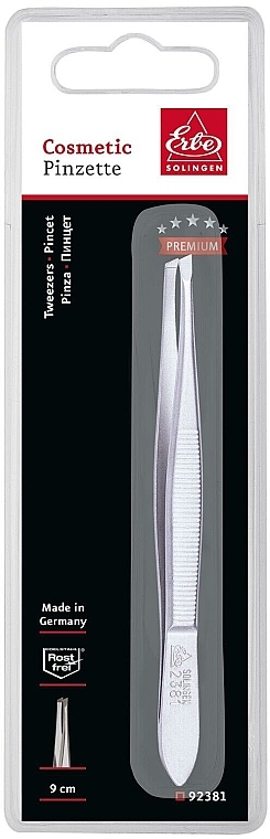 Pinzette schräg 9 cm - Erbe Solingen Tweezers Premium 92381 — Bild N1