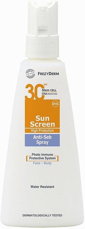 Wasserfestes Sonnenschutzspray für Körper und Gesicht für fettige und zu Akne neigende Haut SPF 30 - Frezyderm Sun Screen Spray-Anti-Seb SPF 30 — Bild N1