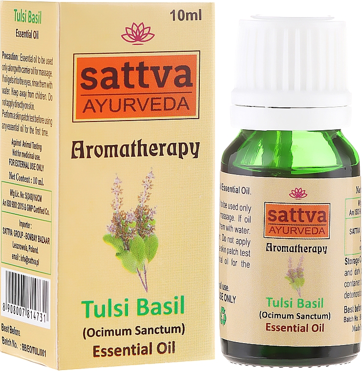 Ätherisches Öl Indisches Basilikum - Sattva Ayurveda Tulsi Basil Essential Oil — Bild N1
