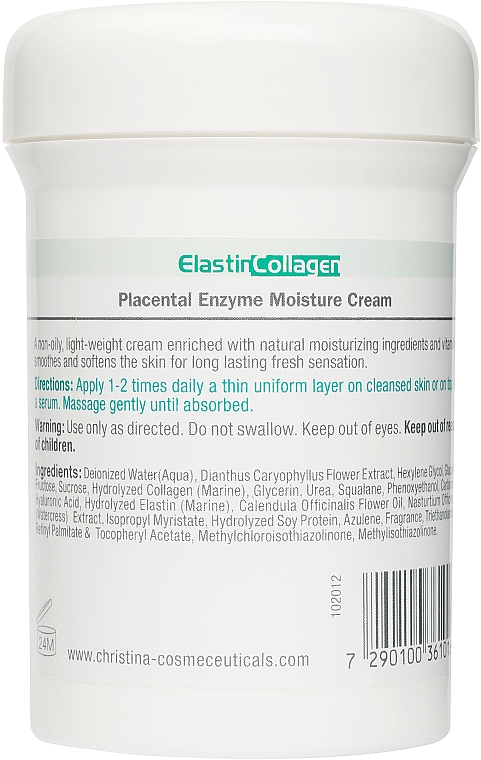 Feuchtigkeitscreme mit Enzymen, Kollagen und Elastin für fettige und Mischhaut - Christina Elastin Collagen With Vitamins A, E & HA Moisture Cream — Foto N3