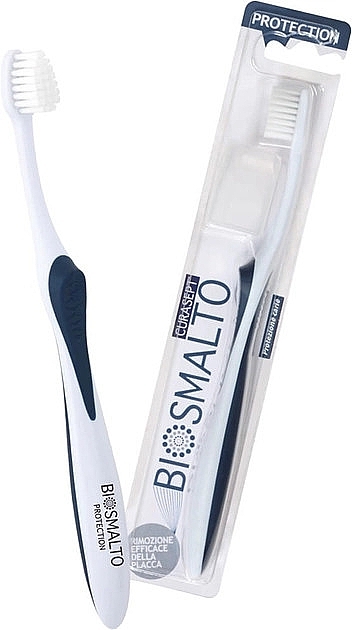 Zahnbürste weiß und marineblau - Curaprox Curasept Biosmalto Cavity Protection Toothbrush — Bild N1