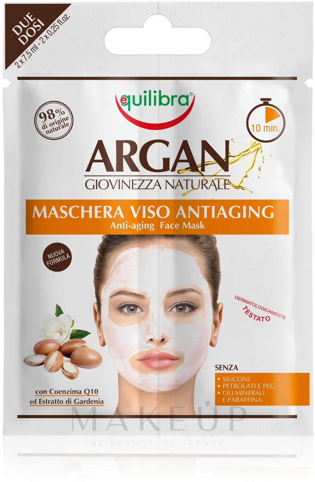 Anti-Aging Gesichtsmaske mit Arganöl - Equilibra Argan Face Mask — Bild 2 x 7.5 ml