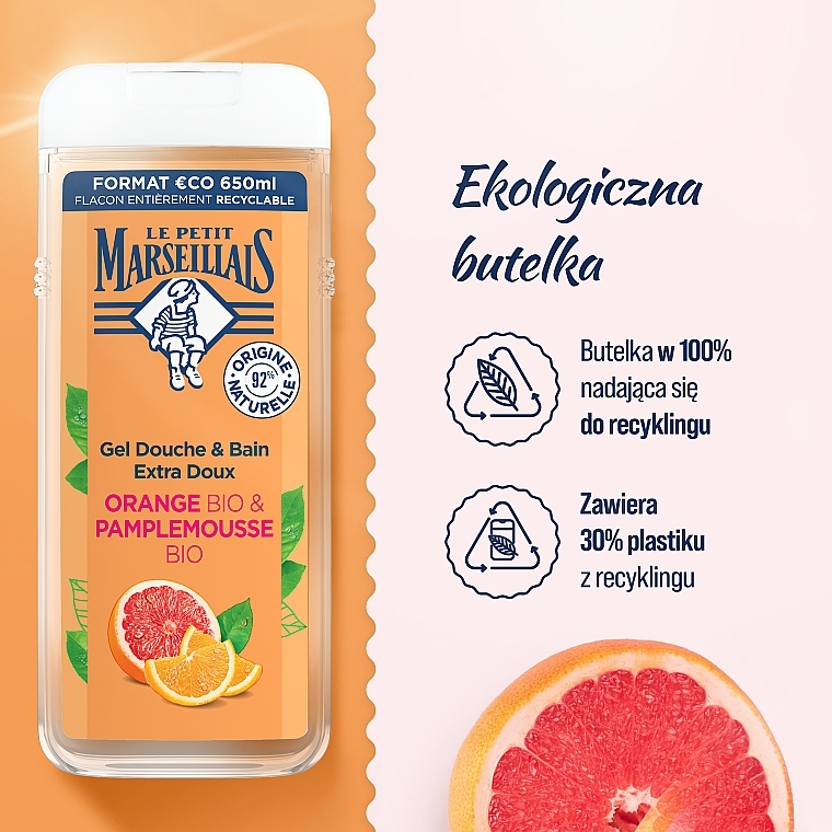 Duschgel mit Orange und Grapefruit - Le Petit Marseillais Orange Bio & Pamplemousse — Bild N6
