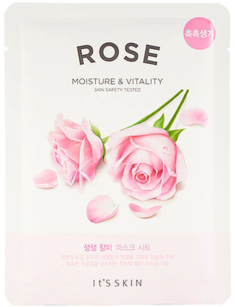 Tuchmaske für Gesicht mit Rosenextrakt und grünem Tee - It's Skin The Fresh Rose Mask Sheet — Bild N1