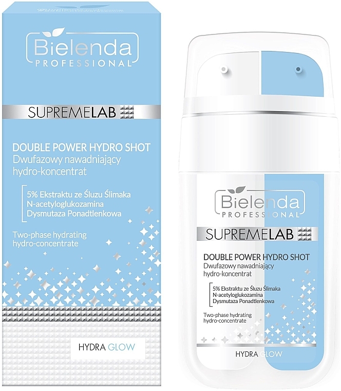 Zweiphasiges feuchtigkeitsspendendes Hydrokonzentrat - Bielenda Professional Supremelab Hydra Glow Two-Phase Hydrating Hydro-Concentrate — Bild N1