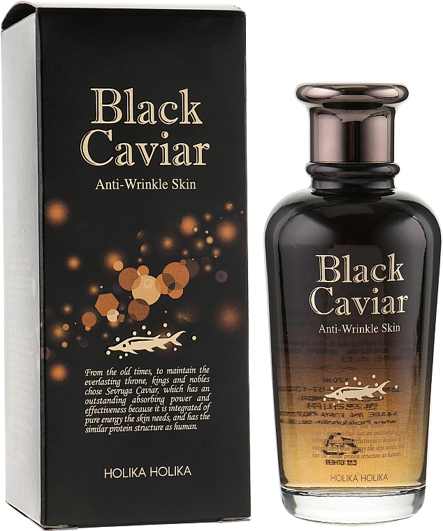 Anti-Falten Gesichtstonikum mit schwarzem Kaviar-Extrakt - Holika Holika Black Caviar Anti-Wrinkle Skin — Bild N1