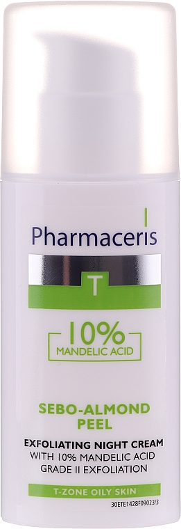 Nachtcreme-Peeling mit 10% Mandelsäure - Pharmaceris T Sebo-Almond-Peel Exfoliting Night Cream — Bild N2