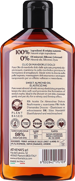 Natürliches Süßmandelöl - Athena's Erboristica 100% Puro Olio Mandorle Dolci — Bild N2