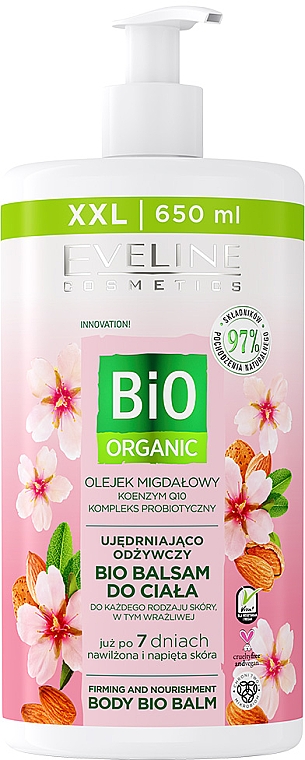 Straffender und feuchtigkeitsspendender Körperbalsam mit Aloe Vera, Coenzym Q10 und probiotischem Komplex - Eveline Bio Organic Body Bio Balm — Bild N1