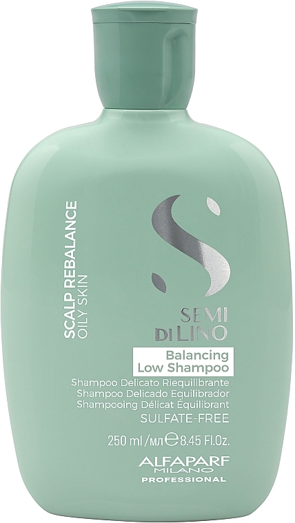 Seboregulierendes Shampoo mit Leinsamenextrakt für fettige Kopfhaut - Alfaparf Semi Di Lino Scalp Rebalance Balancing Low Shampoo — Bild N1