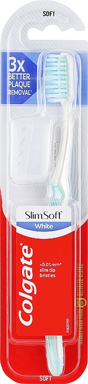 Zahnbürste, weich, türkis 2 - Colgate Slim Soft White 0.01 mm — Bild N1