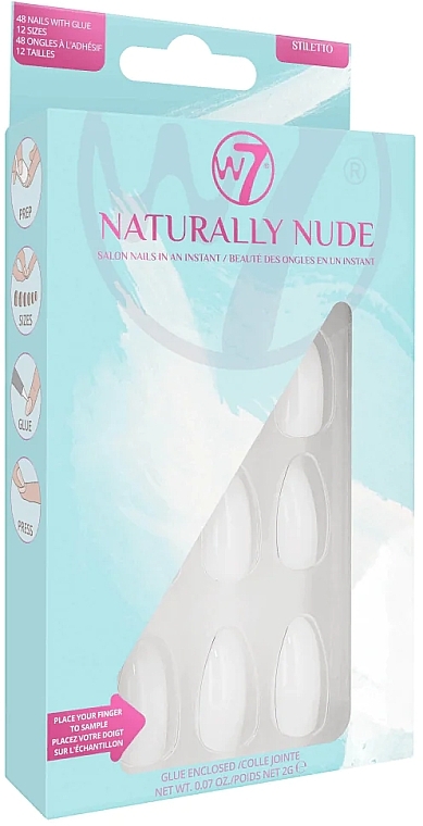 Falsche Nägel - W7 Cosmetics Naturally Nude Stiletto — Bild N1