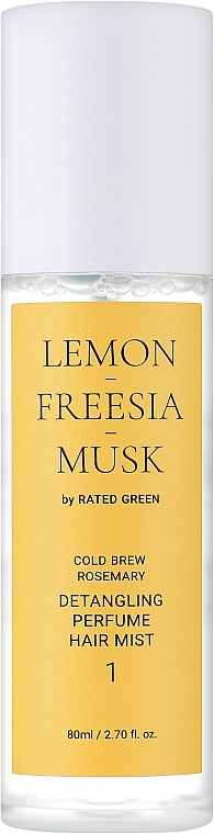 Parfümierter Haarnebel Zitrone-Freesie-Moschus - Rated Green Cold Brew Rosemary Detangling Perfume Hair Mist 1  — Bild N1