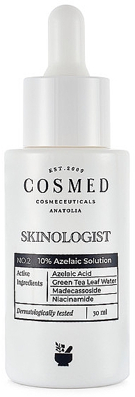 Aufhellendes und feuchtigkeitsspendendes Gesichtsserum mit 10% Azelainsäure - Cosmed Skinologist Azelaic Solution — Bild N1