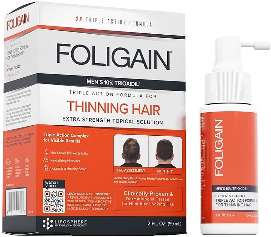 Haarausfallserum für Männer - Foligain Men's Triple Action Complete Formula For Thinning Hair — Bild N2