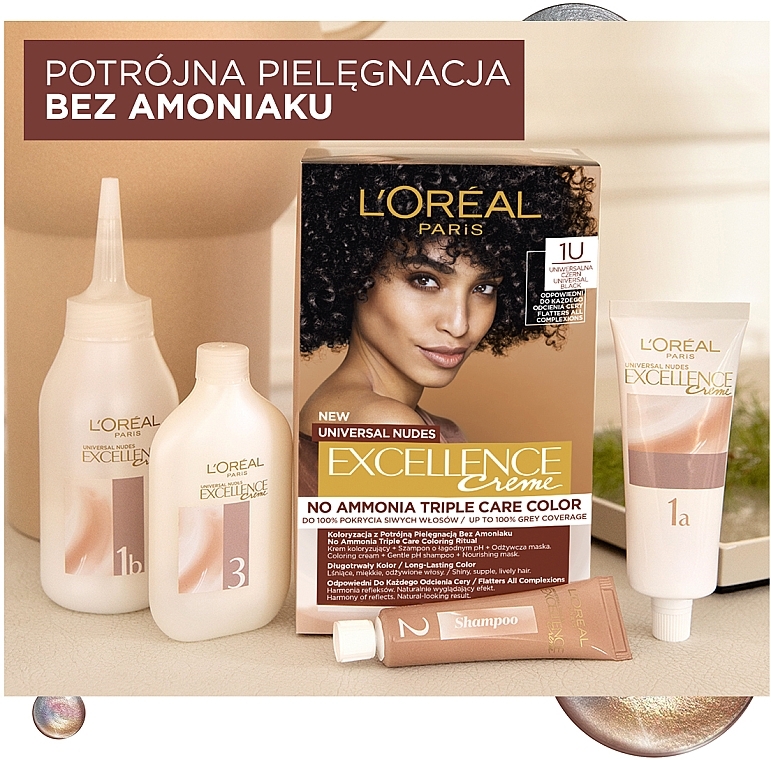 Pflegende und langanhaltende Creme-Haarfarbe ohne Ammoniak - L'Oreal Paris Excellence Universal Nudes — Bild N3