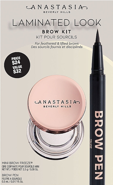 Anastasia Beverly Hills Laminated Look Brow Kit (brow/freeze/2.5g + brow/pen/0.5ml) - Augenbrauen-Set — Bild N1