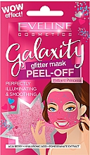 Düfte, Parfümerie und Kosmetik Aufhellende und glättende Peel-Off Maske für das Gesicht mit Acai-Beere, Hyaluronsäure und Granatapfelextrakt - Eveline Cosmetics Galaxity Glitter Mask Peel-off