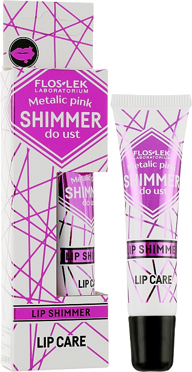 Lippenschimmer - Floslek Lip Care Shimmer Metalic Pink — Bild N2