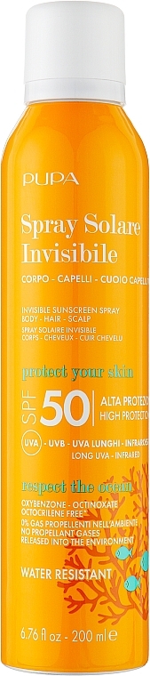 Sonnenschutzspray für den Körper - Pupa Spray Solare Invisibile SPF 50 — Bild N1