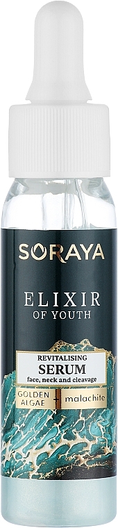 Revitalisierendes Serum für Gesicht, Hals und Dekolleté mit Goldalgen und Malachit - Soraya Youth Elixir — Bild N1