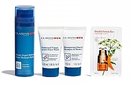 Düfte, Parfümerie und Kosmetik Set - Clarins Men Hydration Essentials (f/balm/50ml + wash/gel/30ml + shm/sh/gel/30ml + eye/ser/0.9ml)