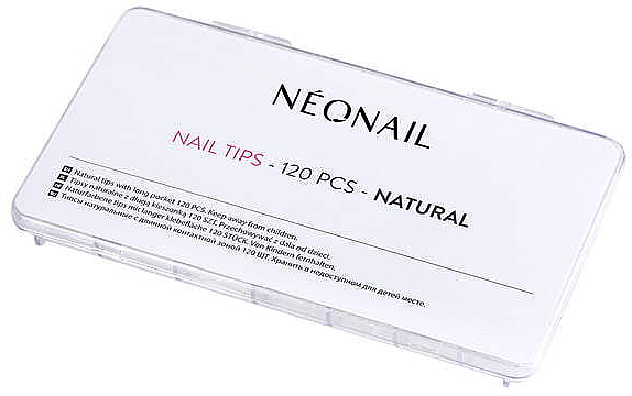 Naturfarbene Nageltips mit langer Klebefläche 120 St. - NeoNail Professional Nail Tips Natural — Bild N1