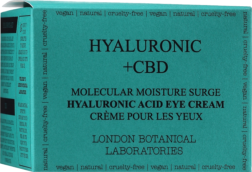 Gesichtspflegeset - London Botanical Laboratories Hyaluronic acid + CBD Molecular Moisture Surge Eye Cream (Gesichtscreme 20ml + Gesichtscreme 20ml) — Bild N2