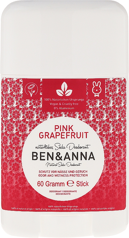 Natürlicher Soda Deostick Pink Grapefruit - Ben & Anna Natural Soda Deodorant Pink Grapefruit