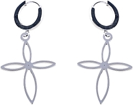 Ohrringe für Damen Figurenkreuz auf dem Ring silbern - Lolita Accessories — Bild N1