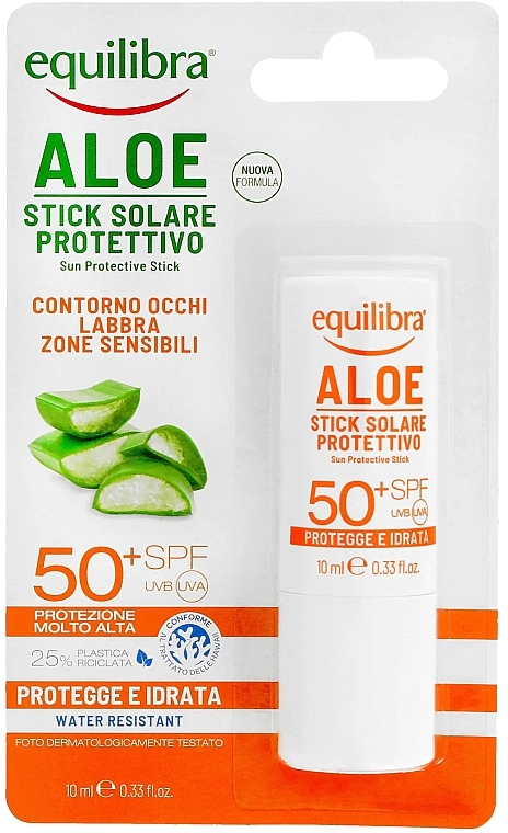 Sonnenschutz-Stick für empfindliche Bereiche SPF 30 - Equilibra Aloe Line Sun Protection Stick SPF 50 — Bild N2