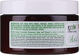 Haarmaske mit Kräuteressig für strapaziertes Haar - Eco U Hair Mask Herbal Vinegar For Damaged Hair — Bild N2