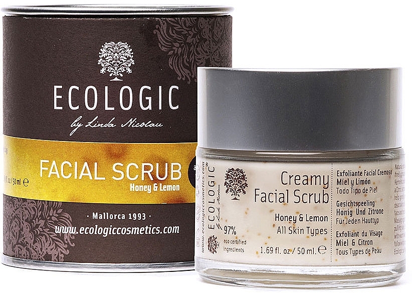 Cremiges Gesichtspeeling mit Honig und Zitrone - Ecologic Cosmetics Creamy Facial Scrub — Bild N1