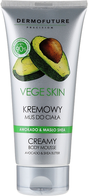 Cremige Körpermousse mit Avocado und Sheabutter - DermoFuture Vege Skin Creamy Body Mousse Avocado & Shea Butter