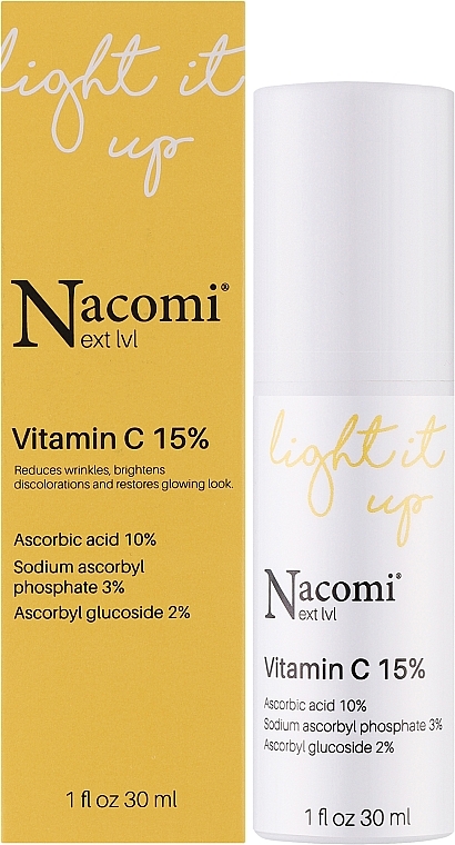 Aufhellendes Anti-Falten Gesichtsserum mit 15% Vitamin C - Nacomi Next Level Vitamin C 15% — Bild N2