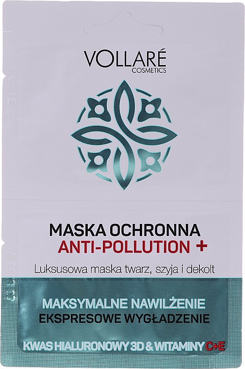Feuchtigkeitsspendende Tuchmaske mit Hyaluronsäure und Vitamin C und E - Vollare Anti-Pollution Protection Mask — Bild N5