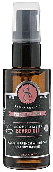 Bartöl Black Amber mit Duft von Bitterorange, Basilikum, schwarzem Amber und Zedernblättern - Suavecito Premium Blends Black Amber Beard Oil — Bild N1