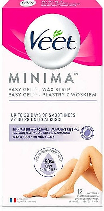 Enthaarungswachsstreifen für die Beine - Veet MINIMA Easy Gel Wax Strip — Bild N1