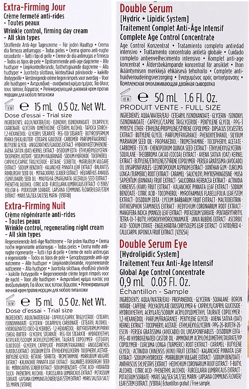 Gesichtspflegeset - Clarins Double Serum & Extra-firming Set (Gesichtsserum 50 ml + Gesichtscreme 2x15 ml + Augenpflege-Serum 0,9 ml) — Bild N3