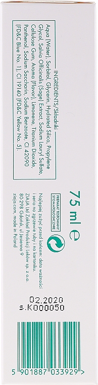 Fluoridfreie Zahnpasta mit natürlichem Salbeiextrakt - Ziaja Mintperfect — Bild N3
