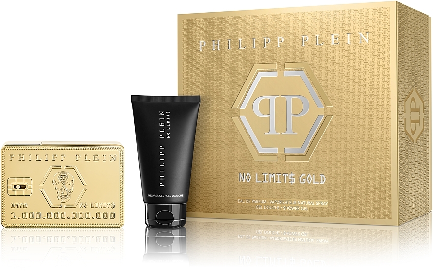 Philipp Plein No Limits Gold - Duftset (Eau de Parfum 50ml + Duschgel 50ml)  — Bild N1