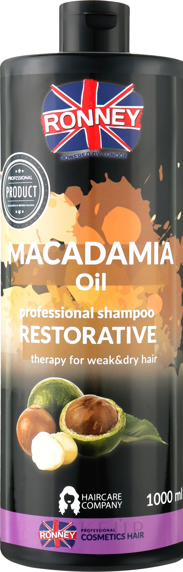 Stärkendes Shampoo mit Macadamiaöl für trockenes und schwaches Haar - Ronney Macadamia Oil Restorative Szampoo — Bild 300 ml