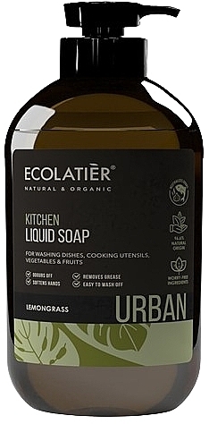 Flüssige Küchenseife mit Zitronengras - Ecolatier Urban Liquid Soap — Bild N1