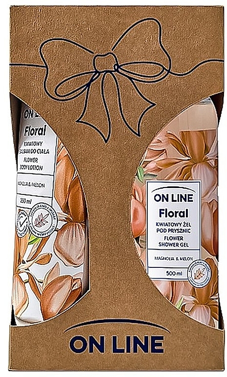 Körperpflegeset Magnolie und Melone - On Line Floral Flower Magnolia & Melon Set (Duschgel 500ml + Körperlotion 250ml)  — Bild N1