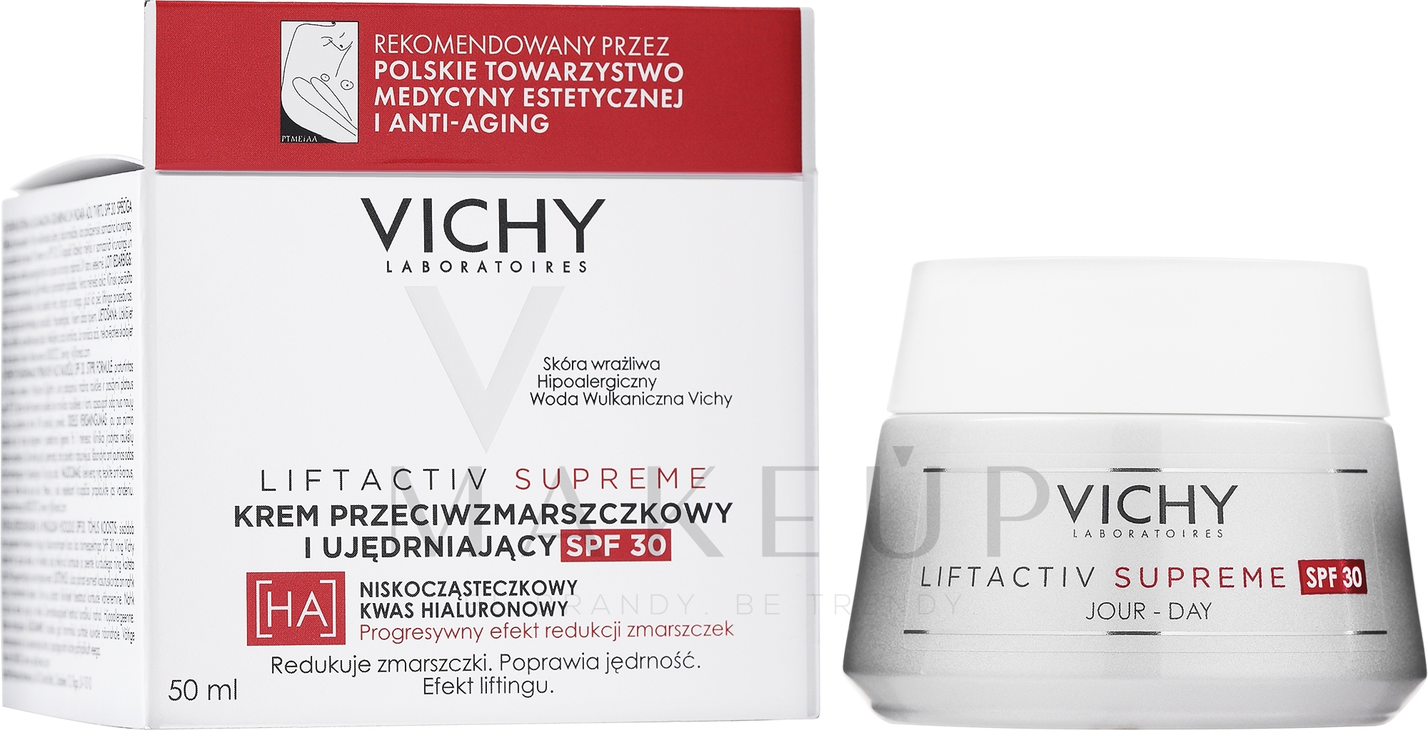 Anti-Falten Tagescreme mit Hyaluronsäure SPF 30 - Vichy Liftactiv Supreme Intensive Anti-Wrinkle Day Cream SPF30 — Bild 50 ml