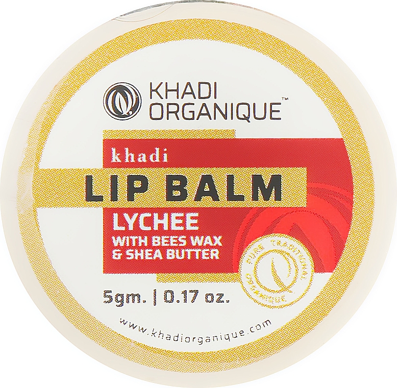 Natürlicher ayurvedischer Lippenbalsam mit Bienenwachs und Honig - Khadi Organique Lychee Lip Balm — Bild N1